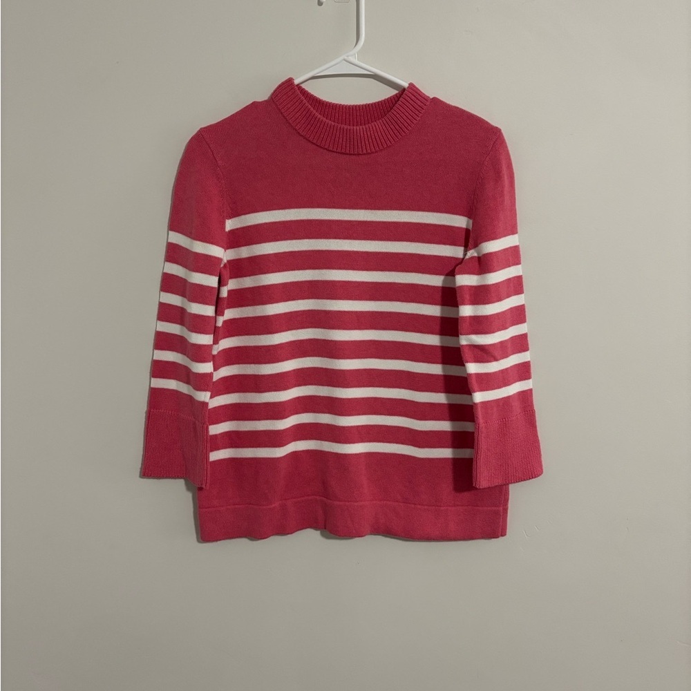 KINROSS NWOT Striped Pink and White Sweater Size Small New - Picture 2 of 5